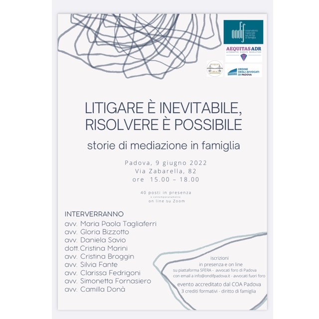 Litigare è inevitabile, risolvere è possibile – Storie di mediazione in famiglia